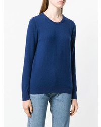 blauer Pullover mit einem Rundhalsausschnitt von N.Peal