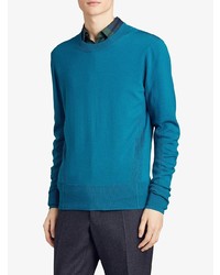 blauer Pullover mit einem Rundhalsausschnitt von Burberry