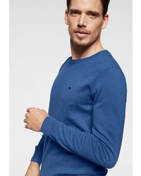 blauer Pullover mit einem Rundhalsausschnitt von Tom Tailor
