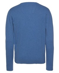blauer Pullover mit einem Rundhalsausschnitt von Tom Tailor