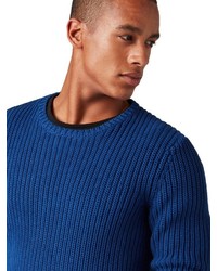 blauer Pullover mit einem Rundhalsausschnitt von Tom Tailor Denim