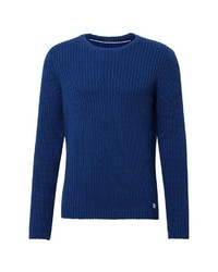 blauer Pullover mit einem Rundhalsausschnitt von Tom Tailor Denim