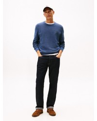 blauer Pullover mit einem Rundhalsausschnitt von Tommy Hilfiger