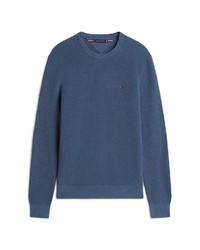 blauer Pullover mit einem Rundhalsausschnitt von Tommy Hilfiger