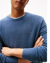 blauer Pullover mit einem Rundhalsausschnitt von Tommy Hilfiger
