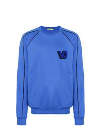 blauer Pullover mit einem Rundhalsausschnitt von Versace Jeans