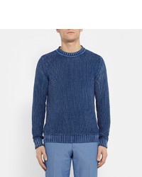 blauer Pullover mit einem Rundhalsausschnitt von Tod's