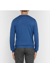 blauer Pullover mit einem Rundhalsausschnitt von Etro