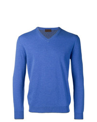 blauer Pullover mit einem V-Ausschnitt von Altea