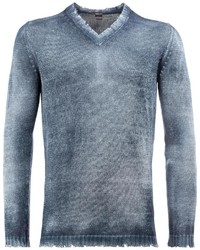blauer Pullover mit einem V-Ausschnitt von Avant Toi