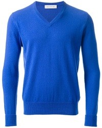 blauer Pullover mit einem V-Ausschnitt von Ballantyne