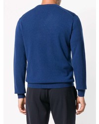 blauer Pullover mit einem V-Ausschnitt von N.Peal