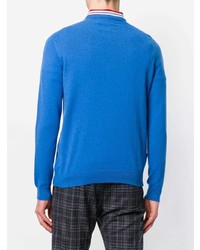 blauer Pullover mit einem V-Ausschnitt von Pringle Of Scotland