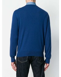 blauer Pullover mit einem V-Ausschnitt von Loro Piana