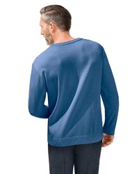 blauer Pullover mit einem V-Ausschnitt von Classic