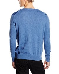 blauer Pullover mit einem V-Ausschnitt von Cortefiel