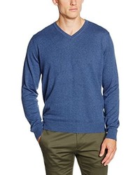 blauer Pullover mit einem V-Ausschnitt von Cortefiel