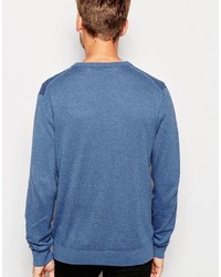 blauer Pullover mit einem V-Ausschnitt von Esprit