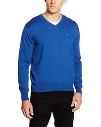 blauer Pullover mit einem V-Ausschnitt von EL FLAMENCO