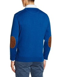 blauer Pullover mit einem V-Ausschnitt von El Ganso