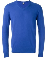 blauer Pullover mit einem V-Ausschnitt von Eleventy