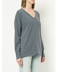 blauer Pullover mit einem V-Ausschnitt von Fabiana Filippi