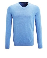 blauer Pullover mit einem V-Ausschnitt von Esprit