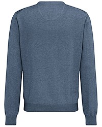 blauer Pullover mit einem V-Ausschnitt von Fynch Hatton