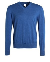 blauer Pullover mit einem V-Ausschnitt von Gap