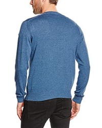 blauer Pullover mit einem V-Ausschnitt von Hackett London