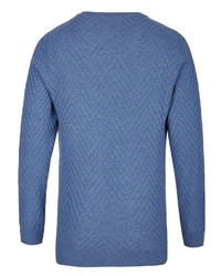 blauer Pullover mit einem V-Ausschnitt von Hajo