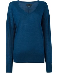 blauer Pullover mit einem V-Ausschnitt von Isabel Marant