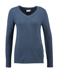 blauer Pullover mit einem V-Ausschnitt von Kaffe