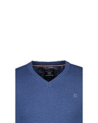 blauer Pullover mit einem V-Ausschnitt von LERROS