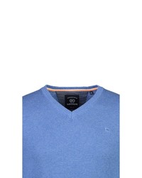 blauer Pullover mit einem V-Ausschnitt von LERROS