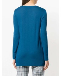blauer Pullover mit einem V-Ausschnitt von Sottomettimi