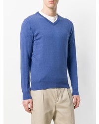 blauer Pullover mit einem V-Ausschnitt von Aspesi