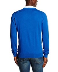 blauer Pullover mit einem V-Ausschnitt von Lyle & Scott