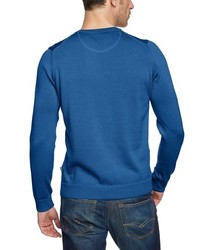 blauer Pullover mit einem V-Ausschnitt von Maerz