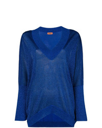 blauer Pullover mit einem V-Ausschnitt von Missoni