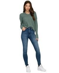 blauer Pullover mit einem V-Ausschnitt von Only