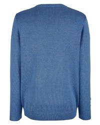 blauer Pullover mit einem V-Ausschnitt von ROGER KENT