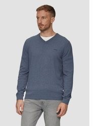 blauer Pullover mit einem V-Ausschnitt von s.Oliver