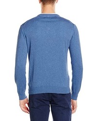 blauer Pullover mit einem V-Ausschnitt von Scalpers