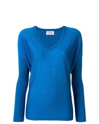 blauer Pullover mit einem V-Ausschnitt von Snobby Sheep