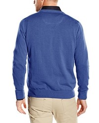 blauer Pullover mit einem V-Ausschnitt von Spagnolo