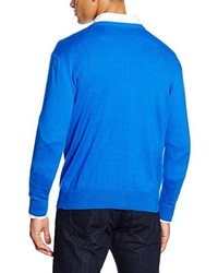 blauer Pullover mit einem V-Ausschnitt von Thomas Pink