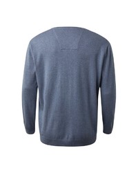 blauer Pullover mit einem V-Ausschnitt von Tom Tailor