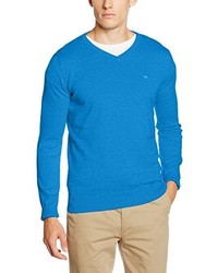 blauer Pullover mit einem V-Ausschnitt von Tom Tailor