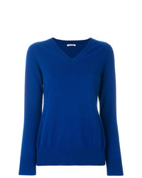 blauer Pullover mit einem V-Ausschnitt von Tomas Maier